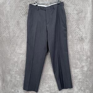 Ralph Lauren Dress Pants Mens 30x30 Gray Black Check Washable Classic Fit Office